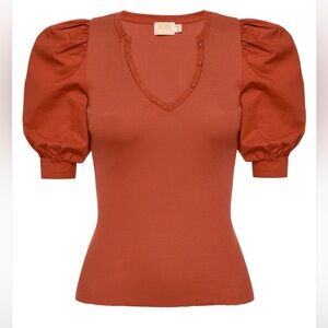 Nation Ltd. Natalie Puff Short Sleeve V-neck Tee in Tajin
Size: M